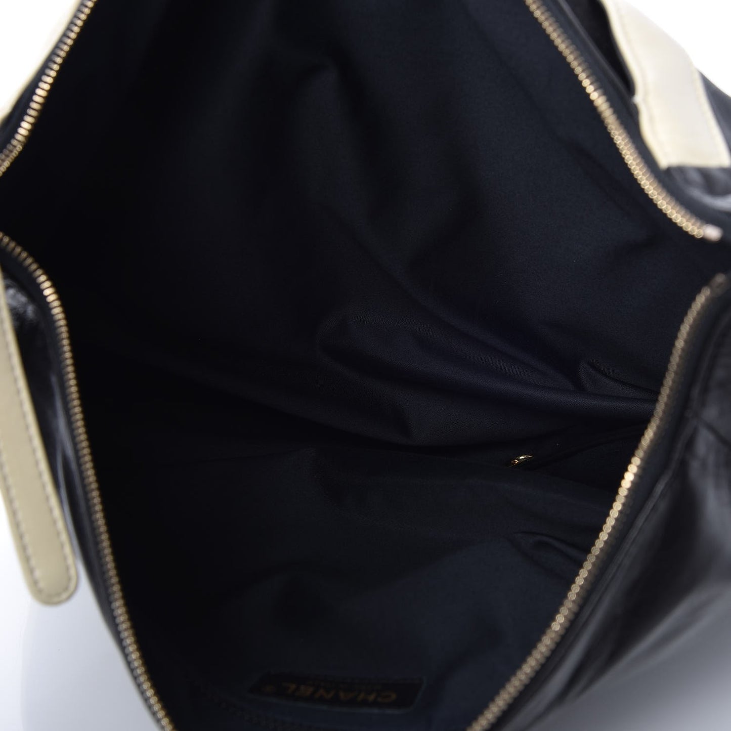 Lambskin Large Girl Bag Black Beige