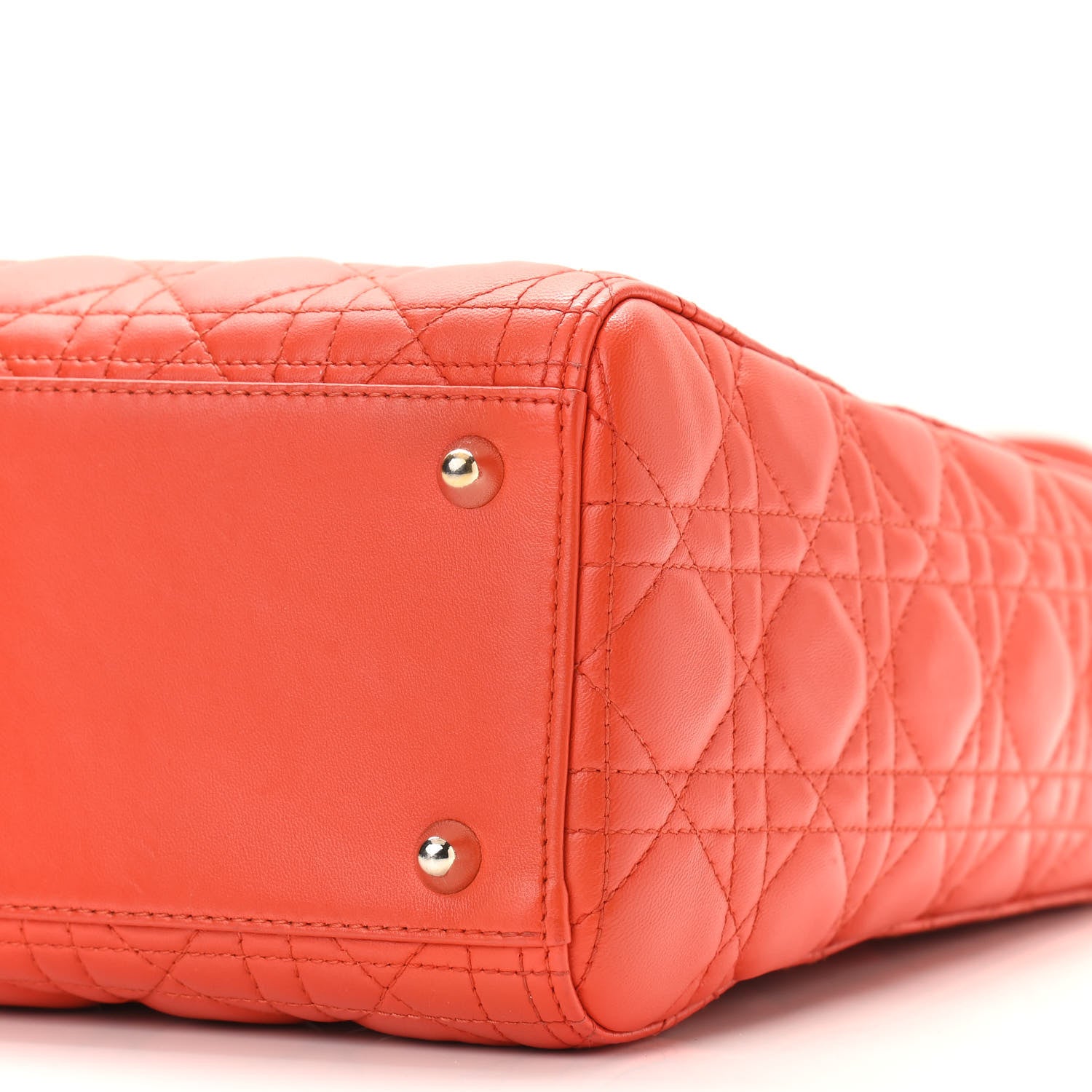 Christian Dior Lambskin Cannage Large Lady Dior Orange 11 of 11