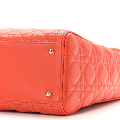 Christian Dior Lambskin Cannage Large Lady Dior Orange 11 of 11