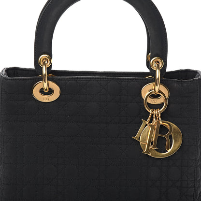 Christian Dior Nylon Cannage Stitched Medium Lady Dior Black 10 of 10