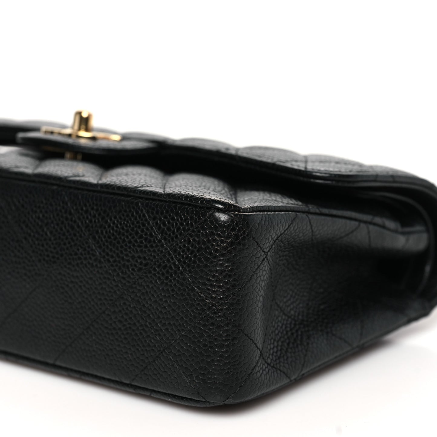 Caviar Quilted Small Double Flap Black