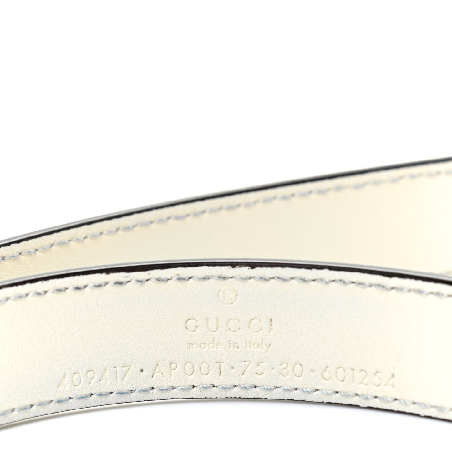 Calfskin Double G 20mm Belt 75 30 Mystic White