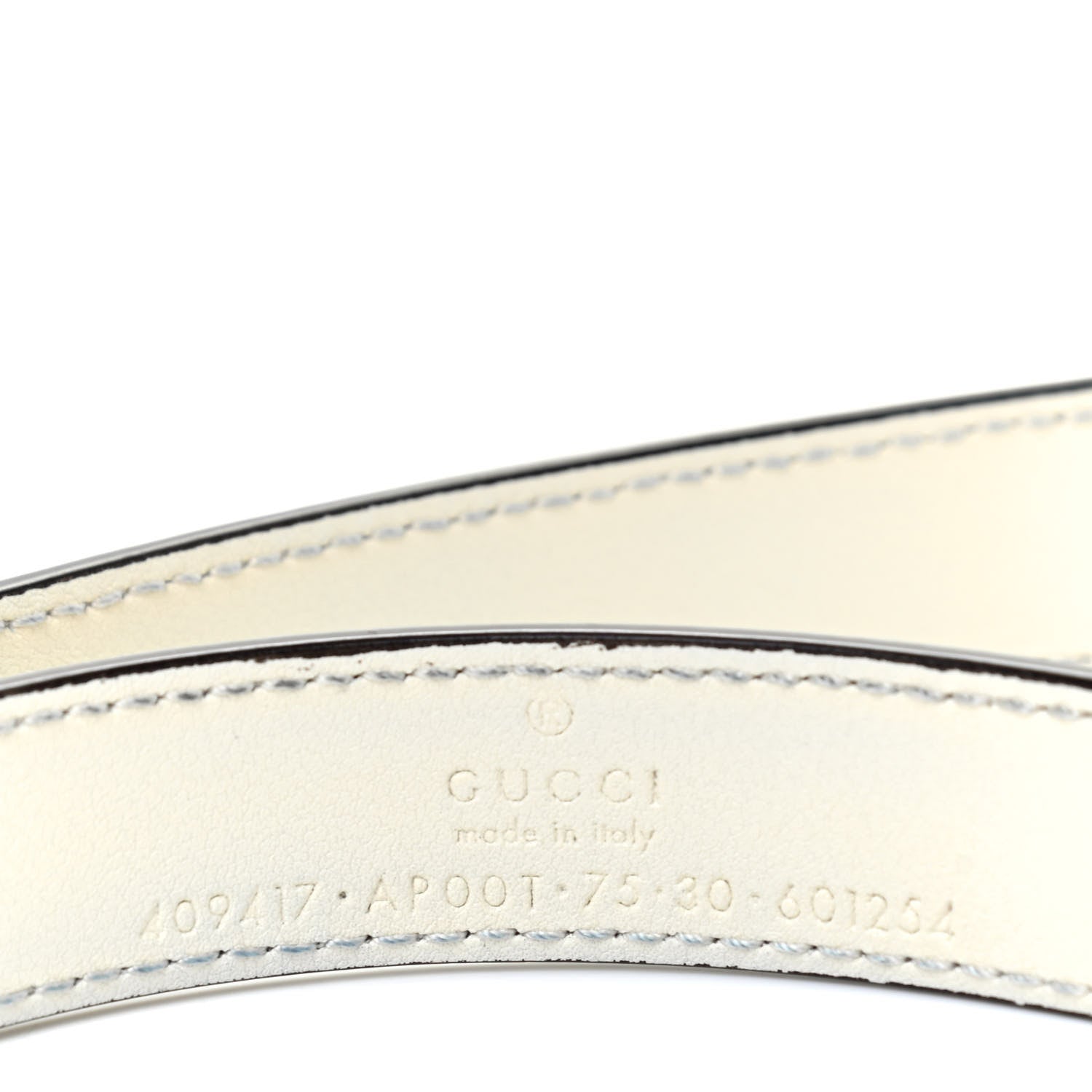 Gucci Calfskin Double G 20mm Belt 75 30 Mystic White 3 of 7