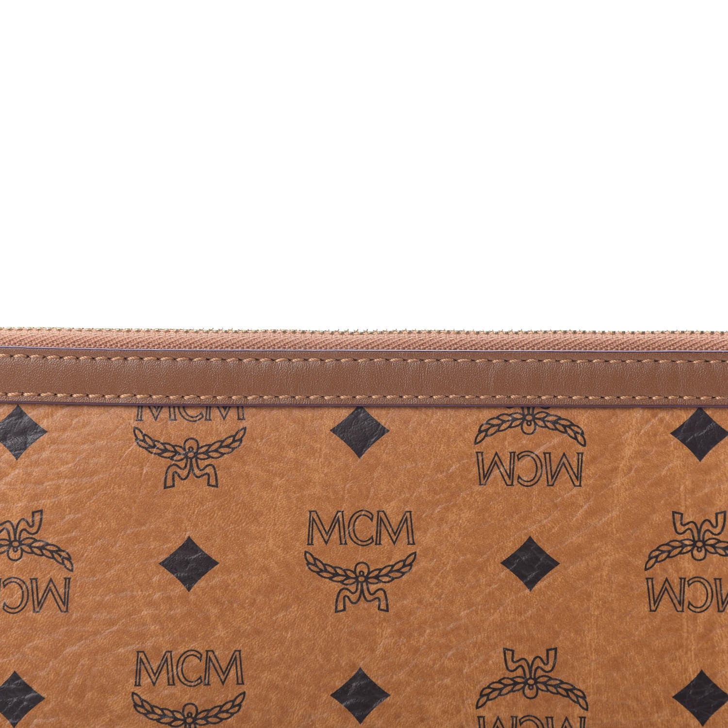 MCM Visetos Wristlet Zip Pouch Cognac 9 of 9