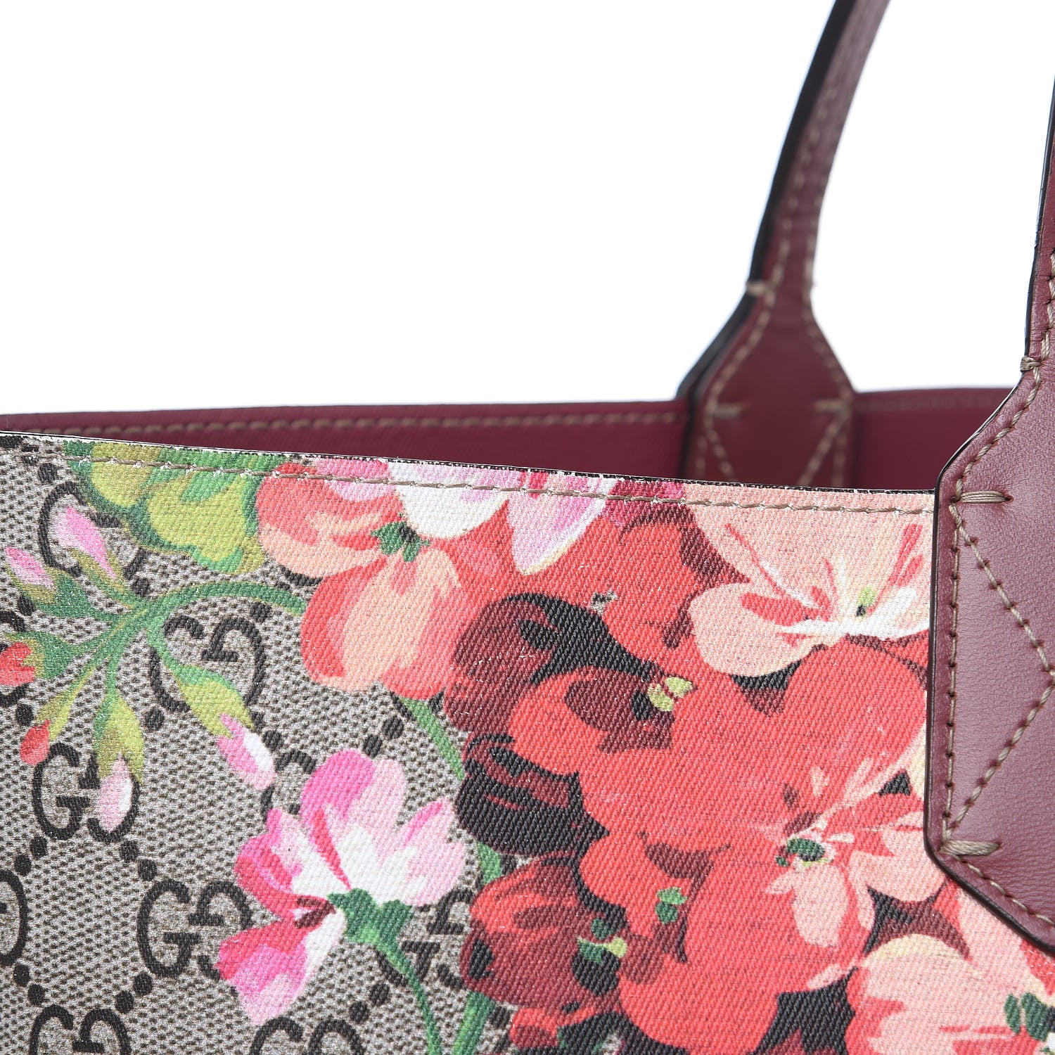 Gucci GG Supreme Monogram Blooms Medium Reversible Tote Beige Multicolor Dry Rose 11 of 18