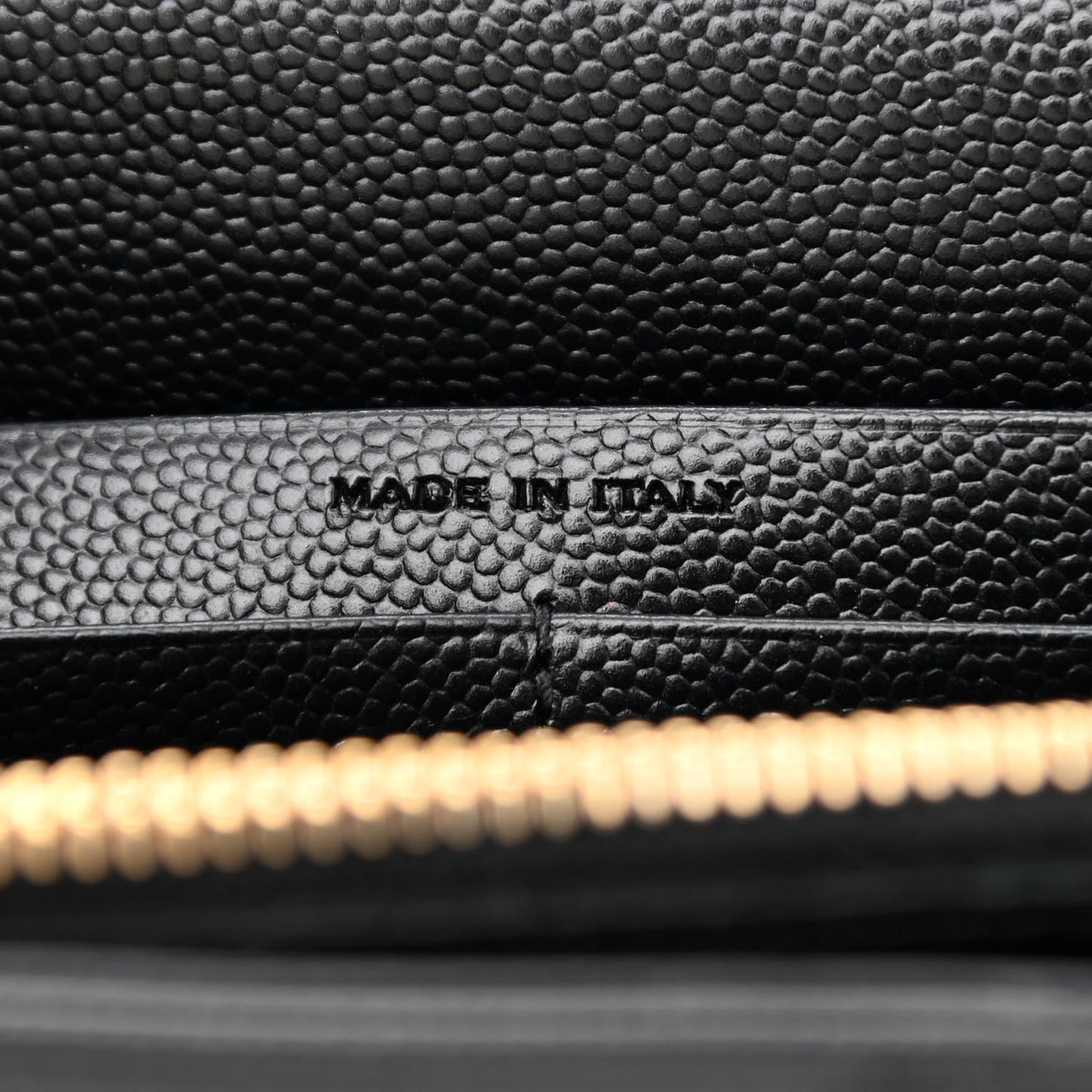 Grain De Poudre Matelasse Chevron Monogram Chain Wallet Black