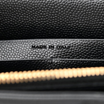 Saint Laurent Grain De Poudre Matelasse Chevron Monogram Chain Wallet Black 7 of 12