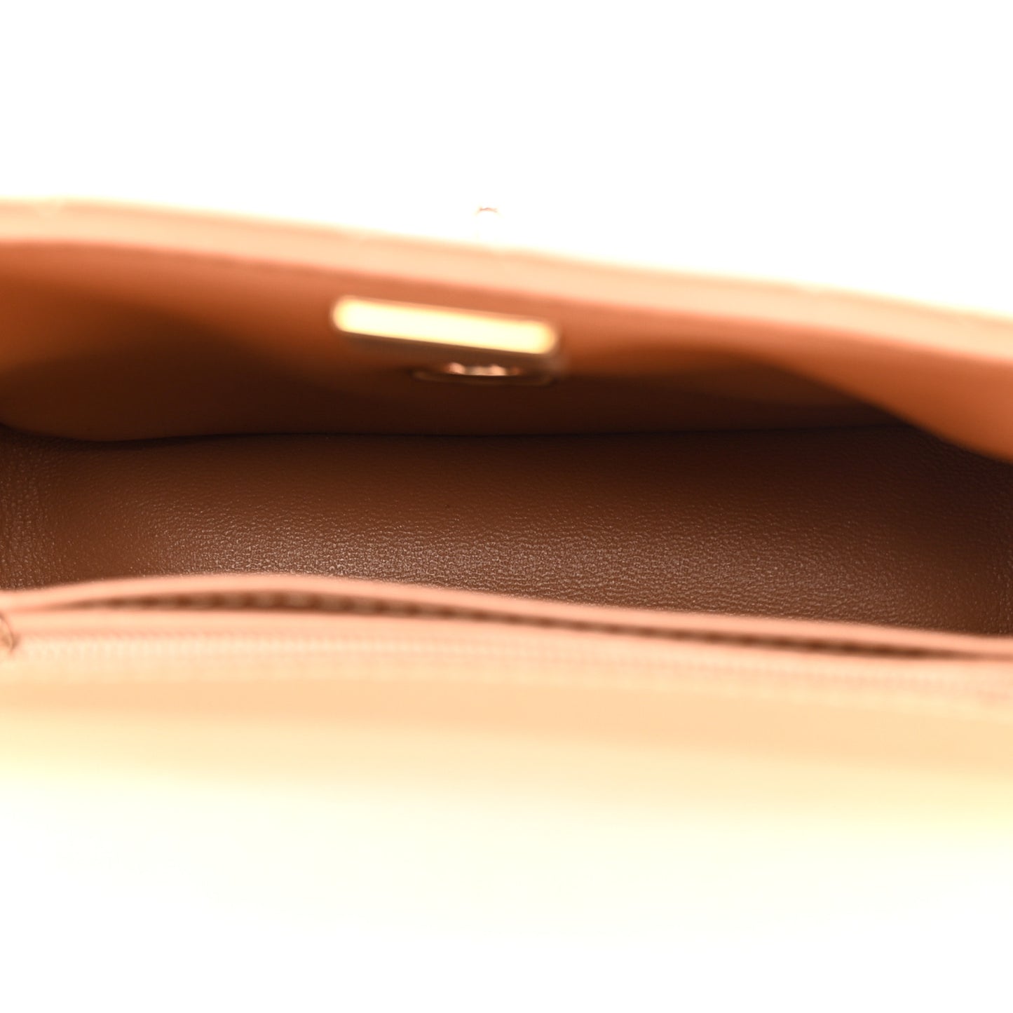 Lambskin Quilted Mini Retro Twist Top Handle Flap Beige