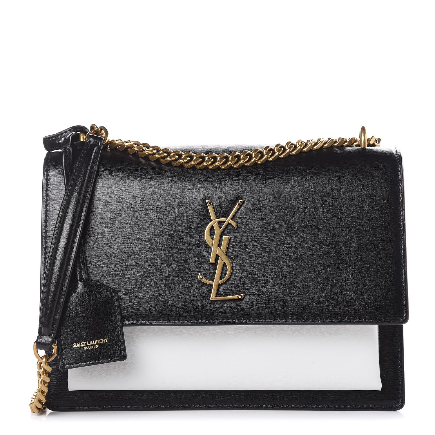 Saint Laurent Calfskin Bi-Color Medium Monogram Sunset Black Pearl White 1 of 9