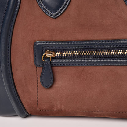 Celine Nubuck Smooth Calfskin Mini Tri-Color Luggage Marron 13 of 30