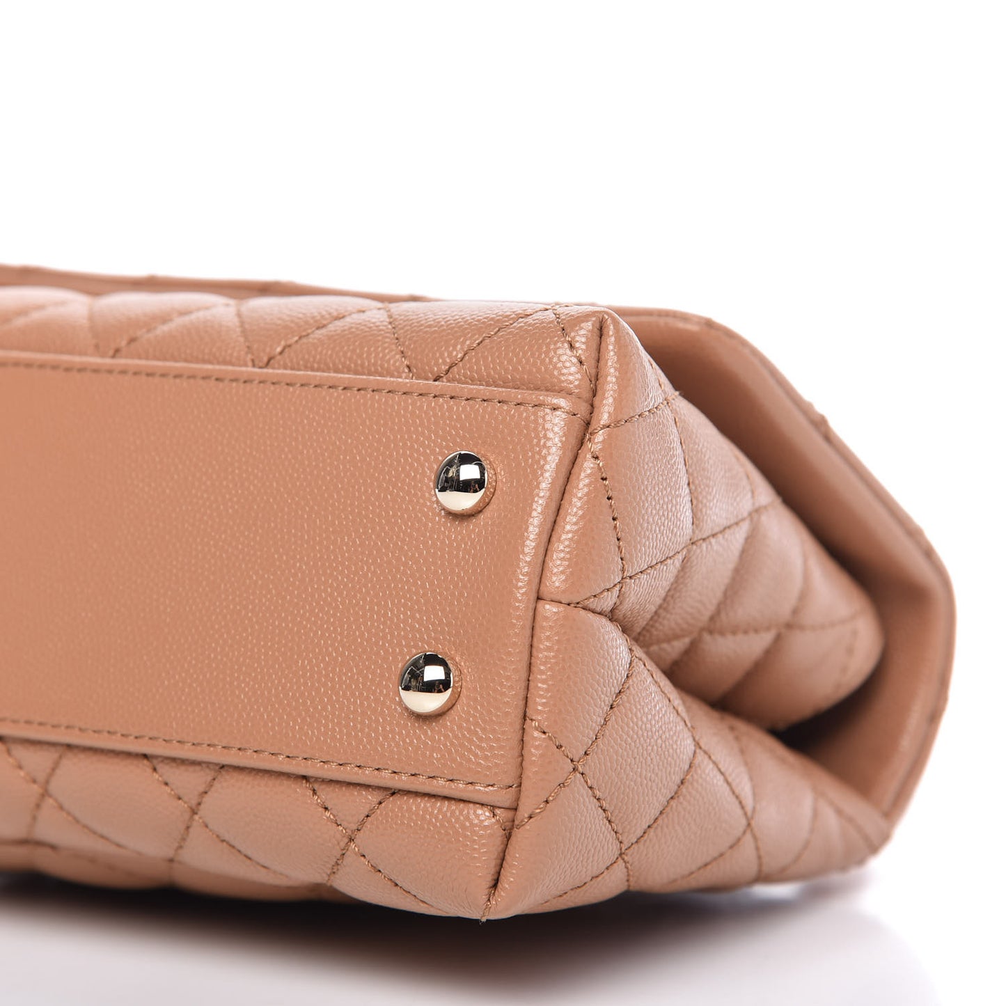Caviar Quilted Mini Coco Handle Flap Brown