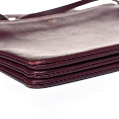 Celine Lambskin Large Trio Crossbody Bag Burgundy 9 of 21