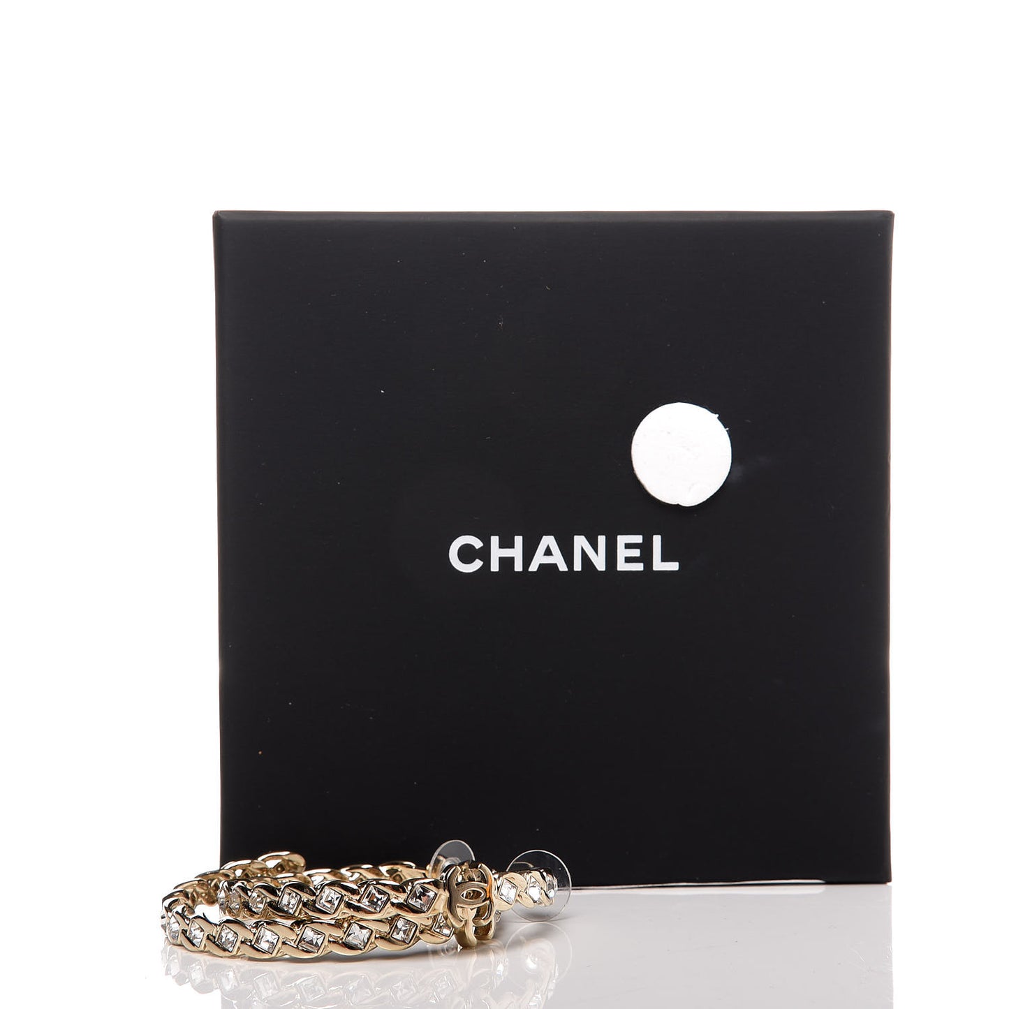 Crystal CC Hoop Earrings Gold