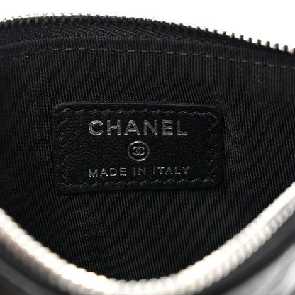 Chanel Lambskin Chevron Quilted Studded Small Cosmetic Case Black 6 of 8