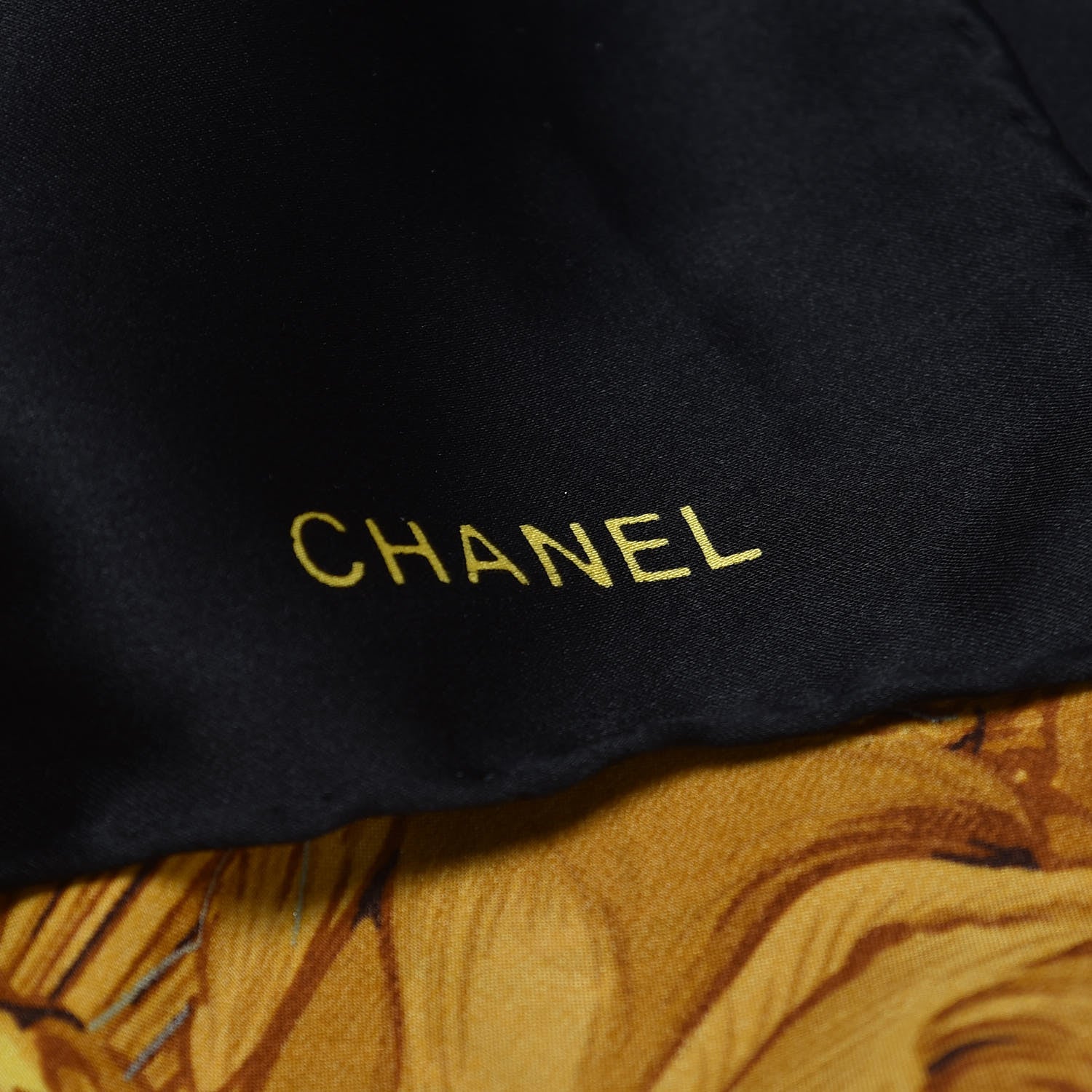 Chanel Silk Floral Chain Scarf Black 3 of 5