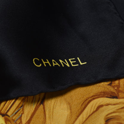 Chanel Silk Floral Chain Scarf Black 3 of 5