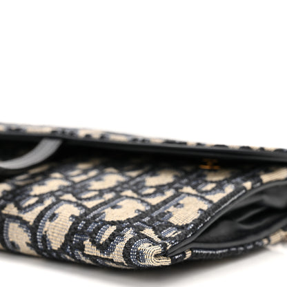 Christian Dior Oblique Saddle Chain Long Wallet Blue 11 of 12