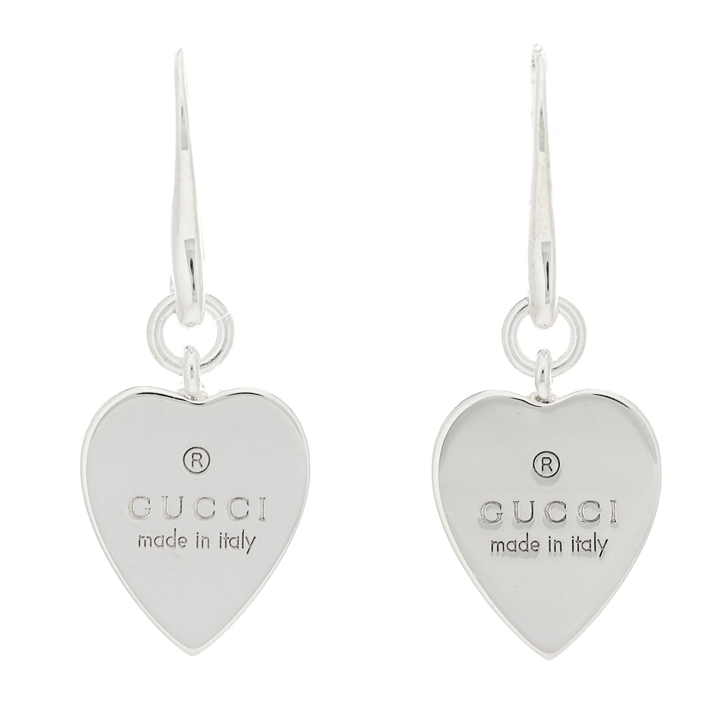 Sterling Silver Trademark Heart Drop Earrings