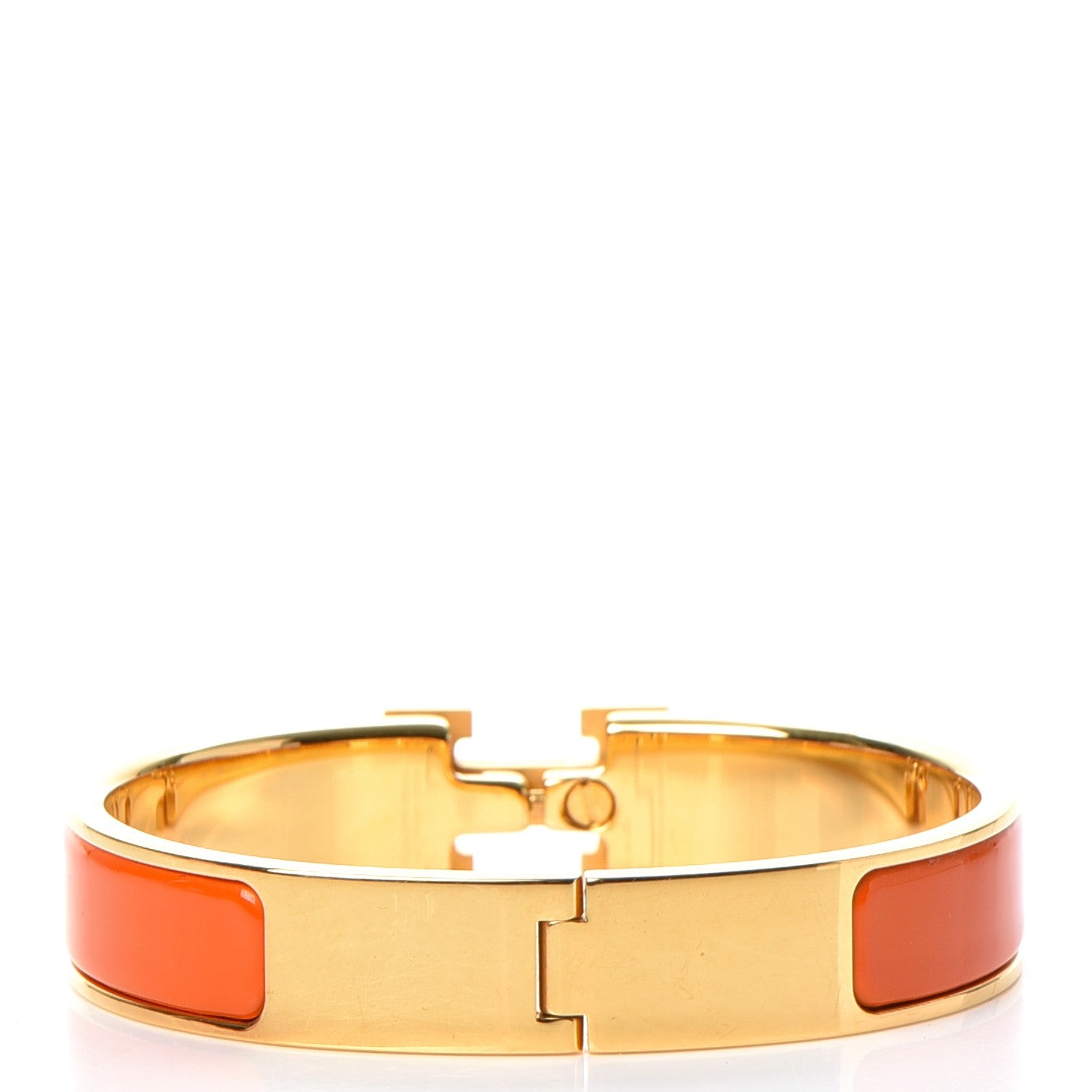 Hermes Enamel Narrow Clic Clac H Bracelet PM Orange 3 of 5