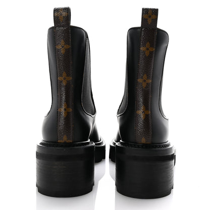 Louis Vuitton Calfskin Monogram Beaubourg Ankle Boots 38.5 Black 6 of 11