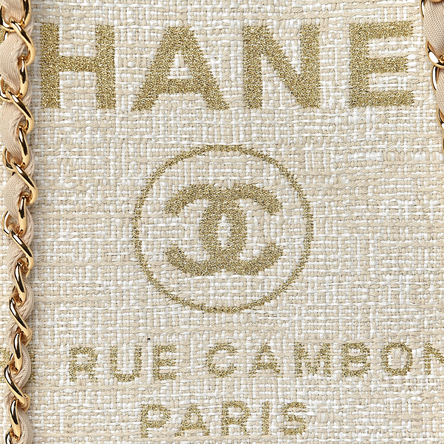 Lurex Boucle Large Deauville Tote Light Beige
