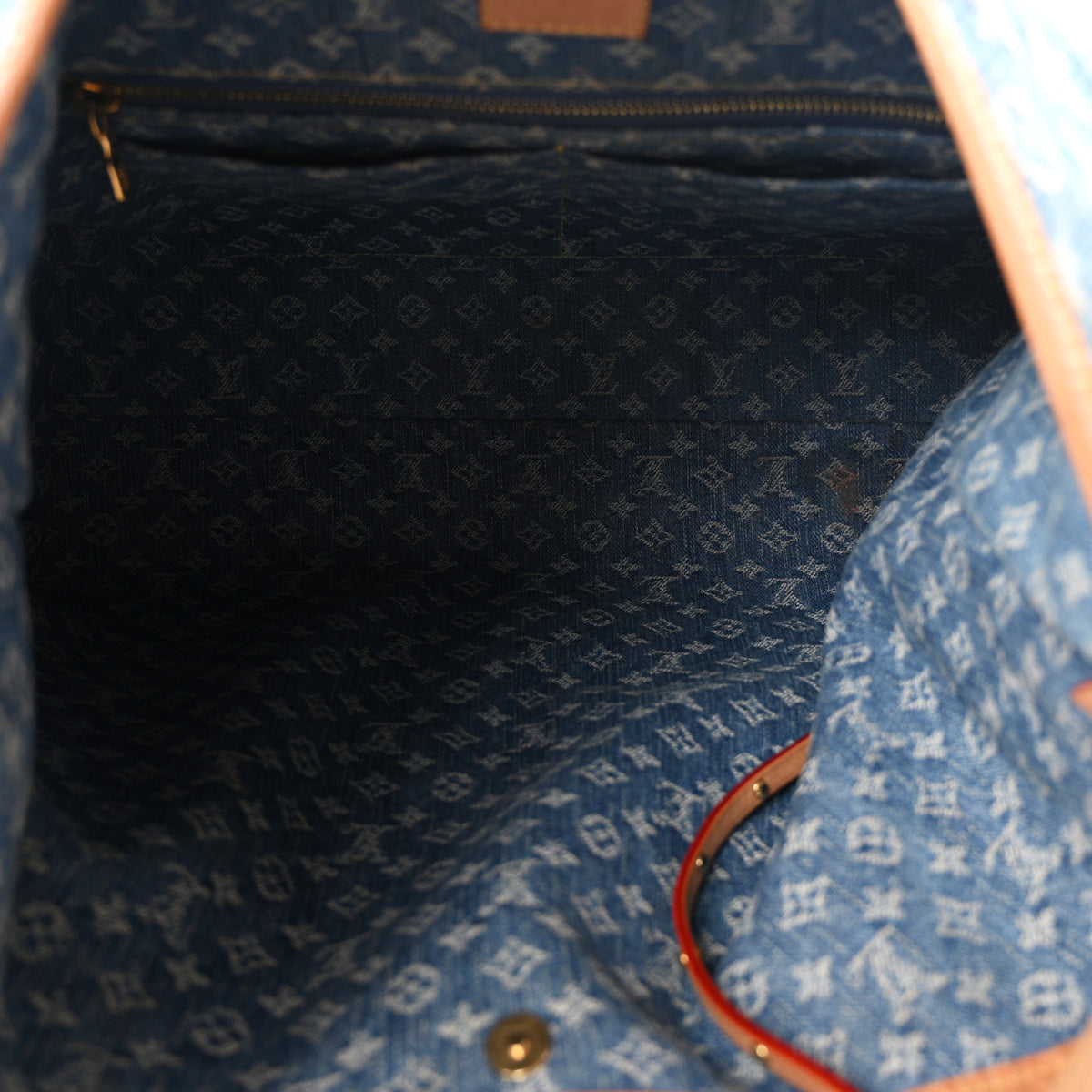 Louis Vuitton Monogram Denim CarryAll MM Blue 6 of 10