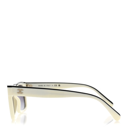 Chanel Acetate Square Sunglasses 5417 White Black 3 of 8