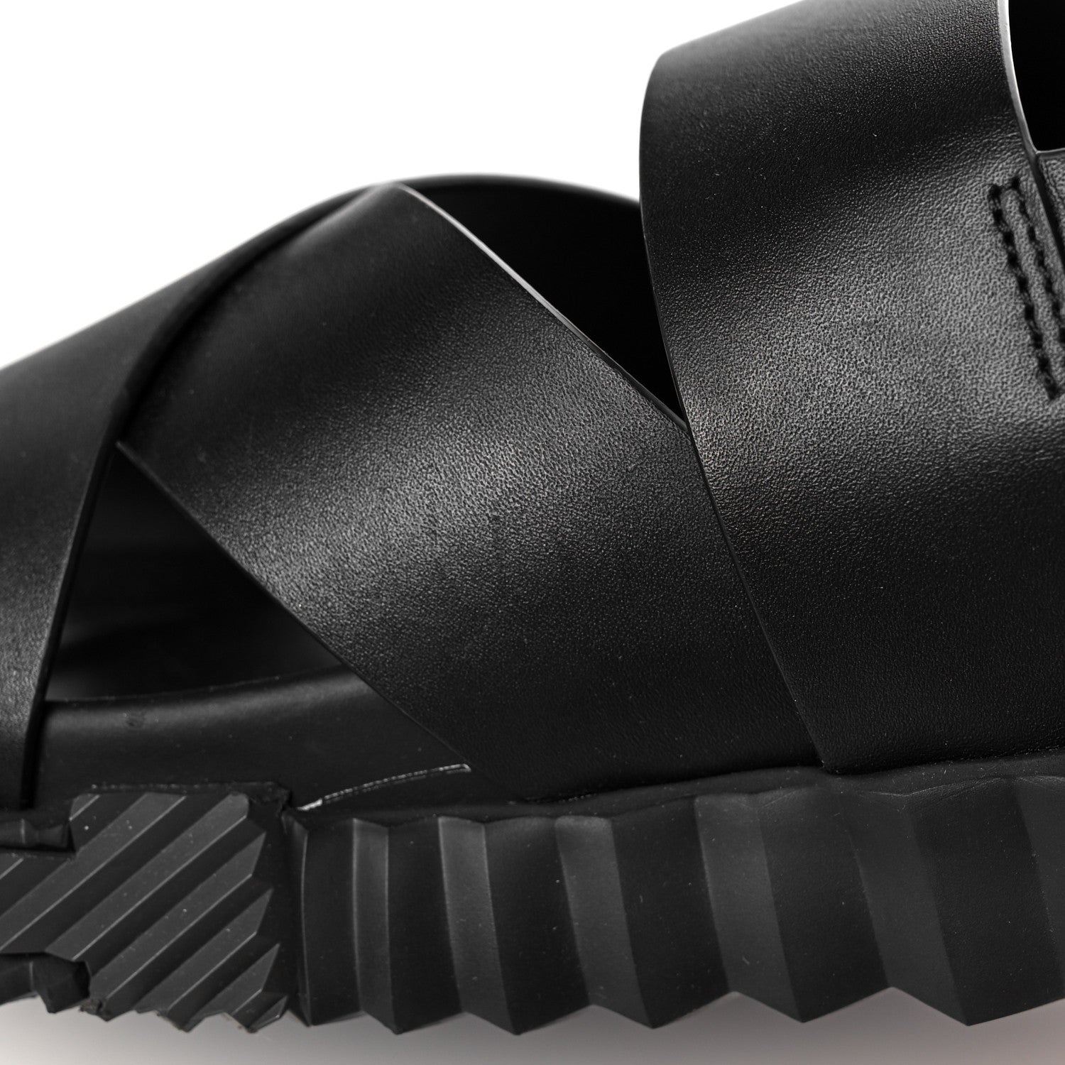 Hermes Calfskin Goatskin Mens Electric Sandals 42.5 Black 10 of 13
