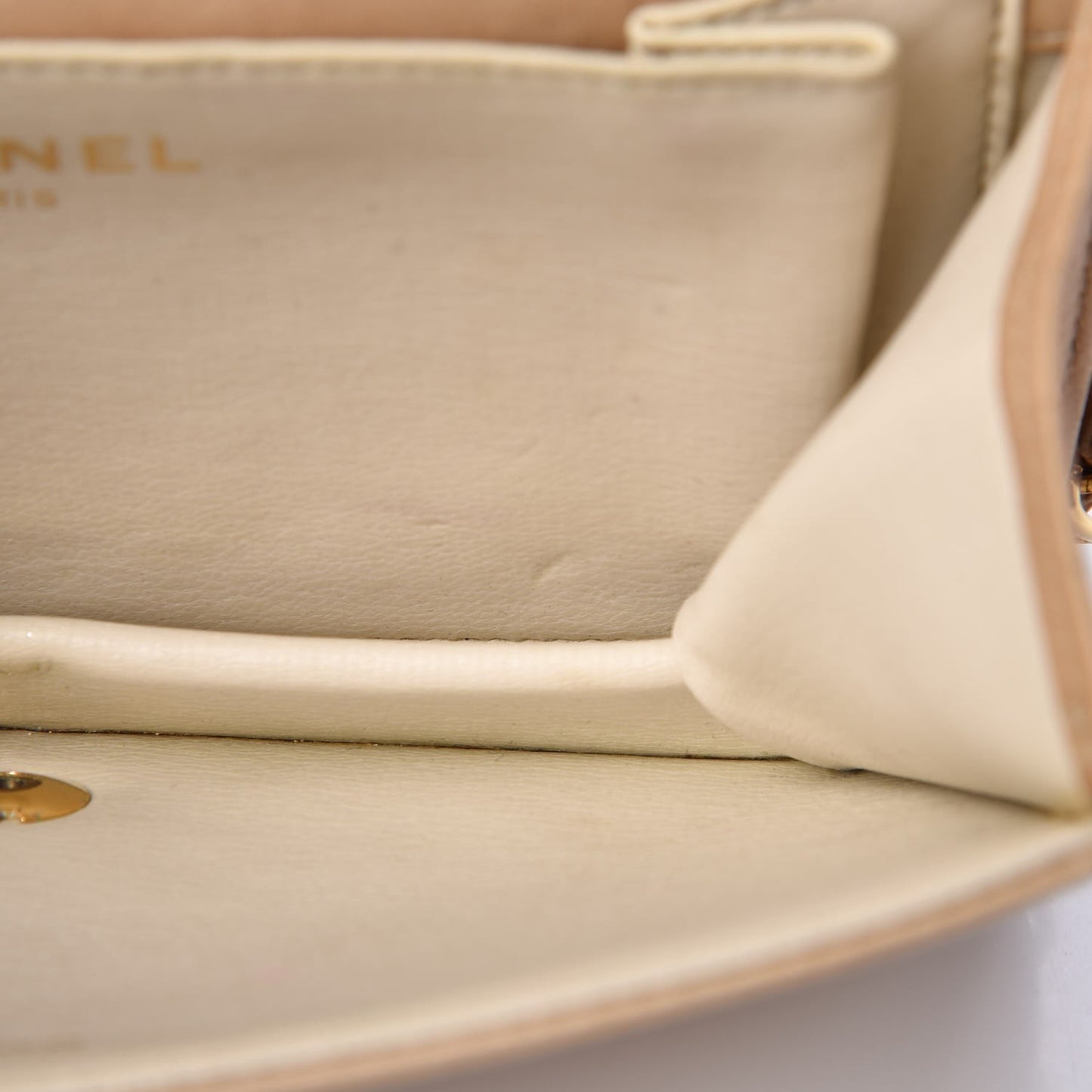 Lambskin Quilted Mini Flap Beige