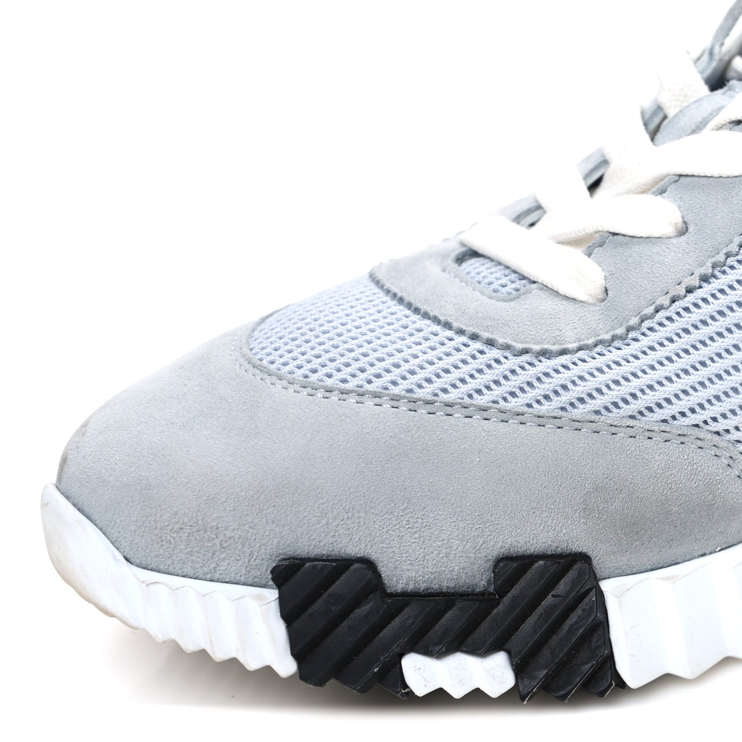 Hermes Textured Mesh Suede Goatskin Bouncing Sneakers 39 Gris Nuage 11 of 11