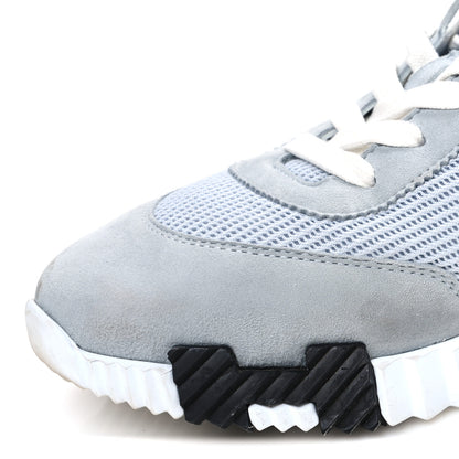 Hermes Textured Mesh Suede Goatskin Bouncing Sneakers 39 Gris Nuage 11 of 11