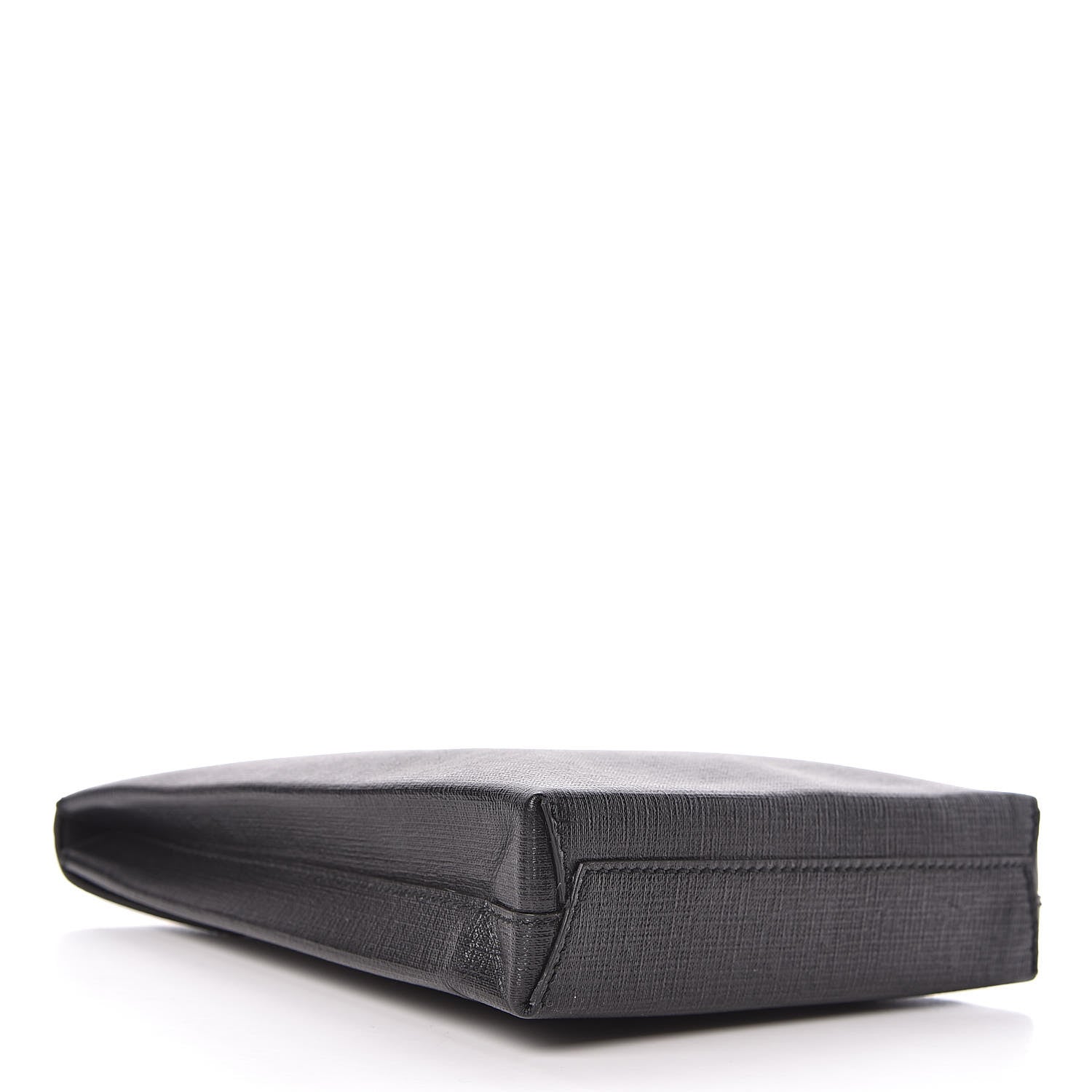 Balenciaga Squared Calfskin Logo Shopping Envelope Clutch Black 4 of 8