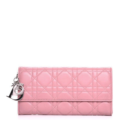 Christian Dior Lambskin Cannage Lady Dior Rendezvous Wallet Pink 1 of 7