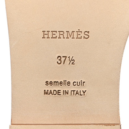 Hermes Box Calfskin Oran Sandals 37.5 Gold 8 of 8