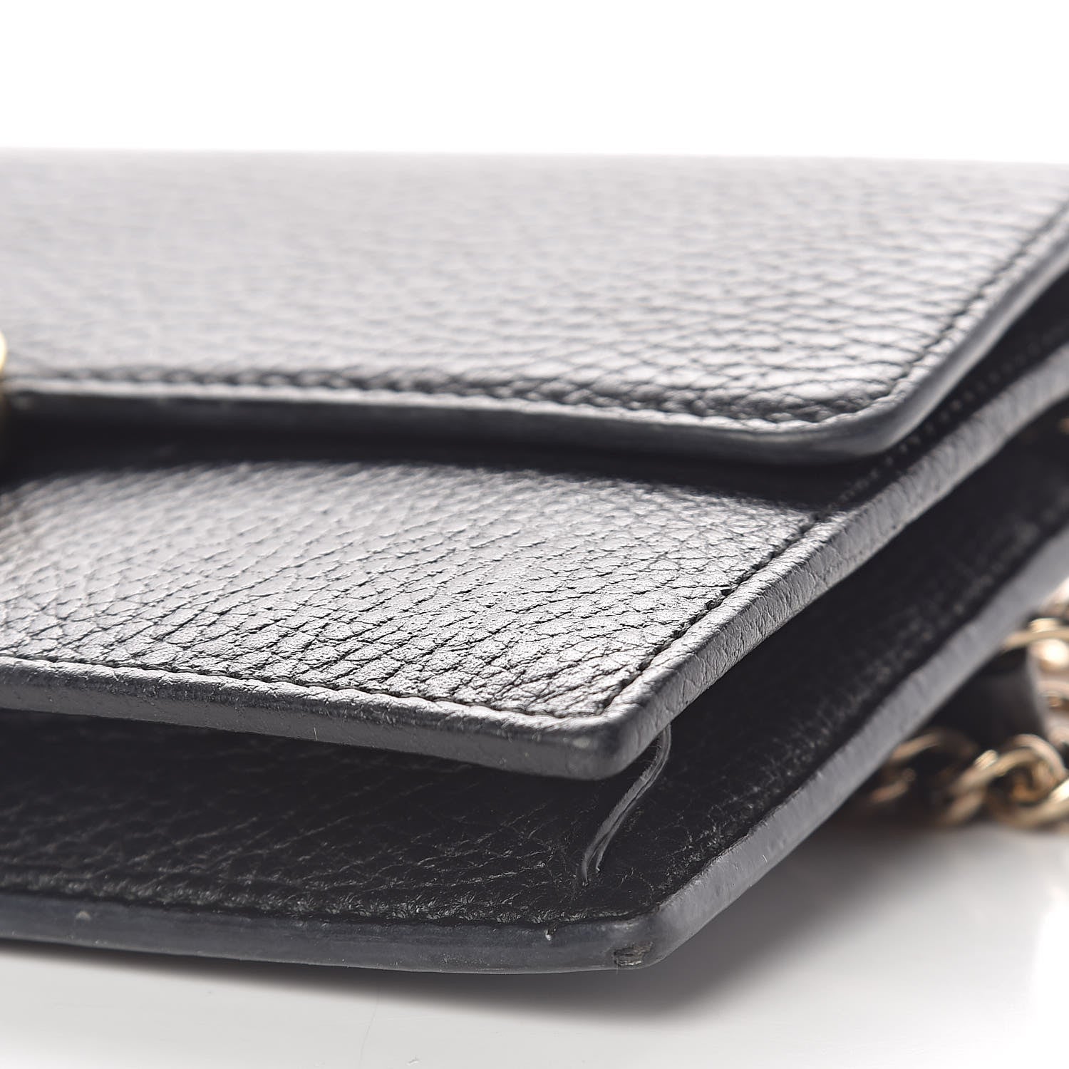 Gucci Dollar Calfskin Interlocking G Chain Wallet Black 13 of 14