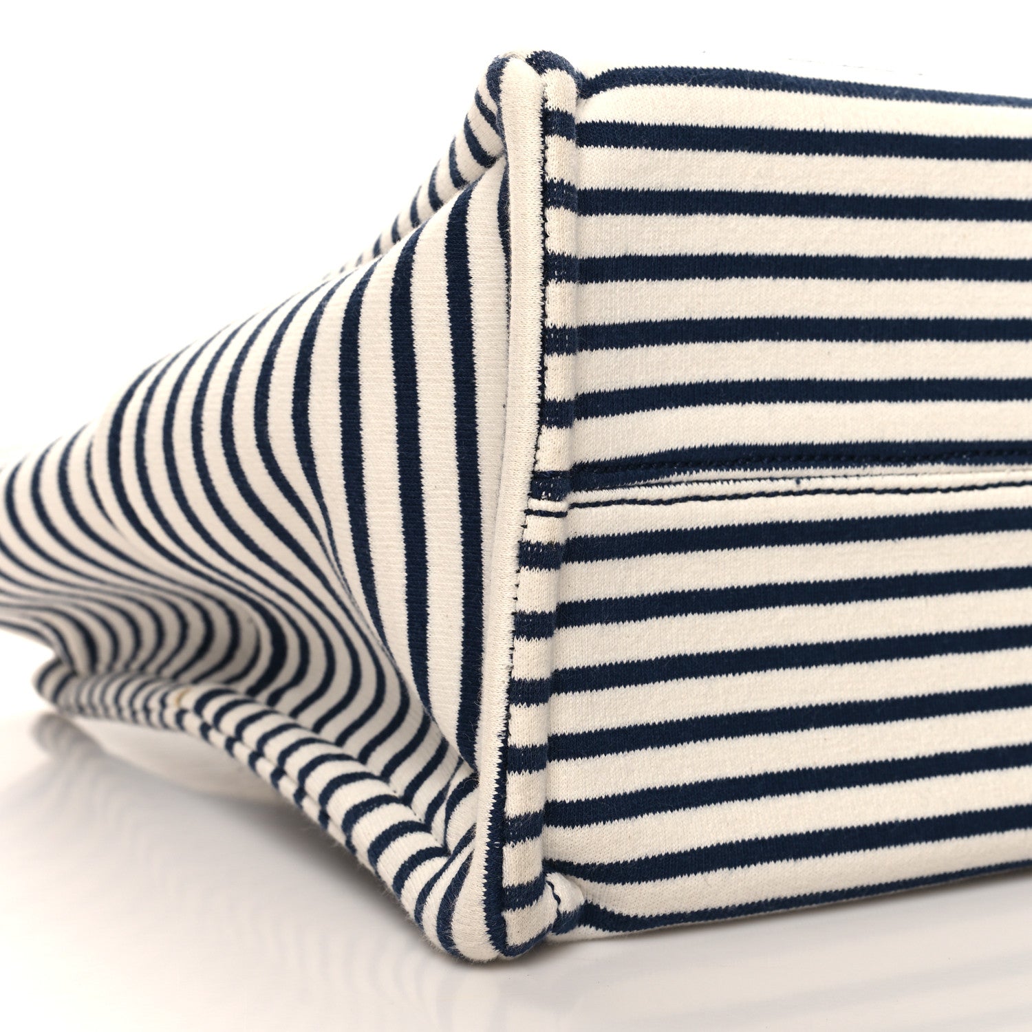 Celine Canvas Calfskin Striped Triomphe Cabas Navy 8 of 12