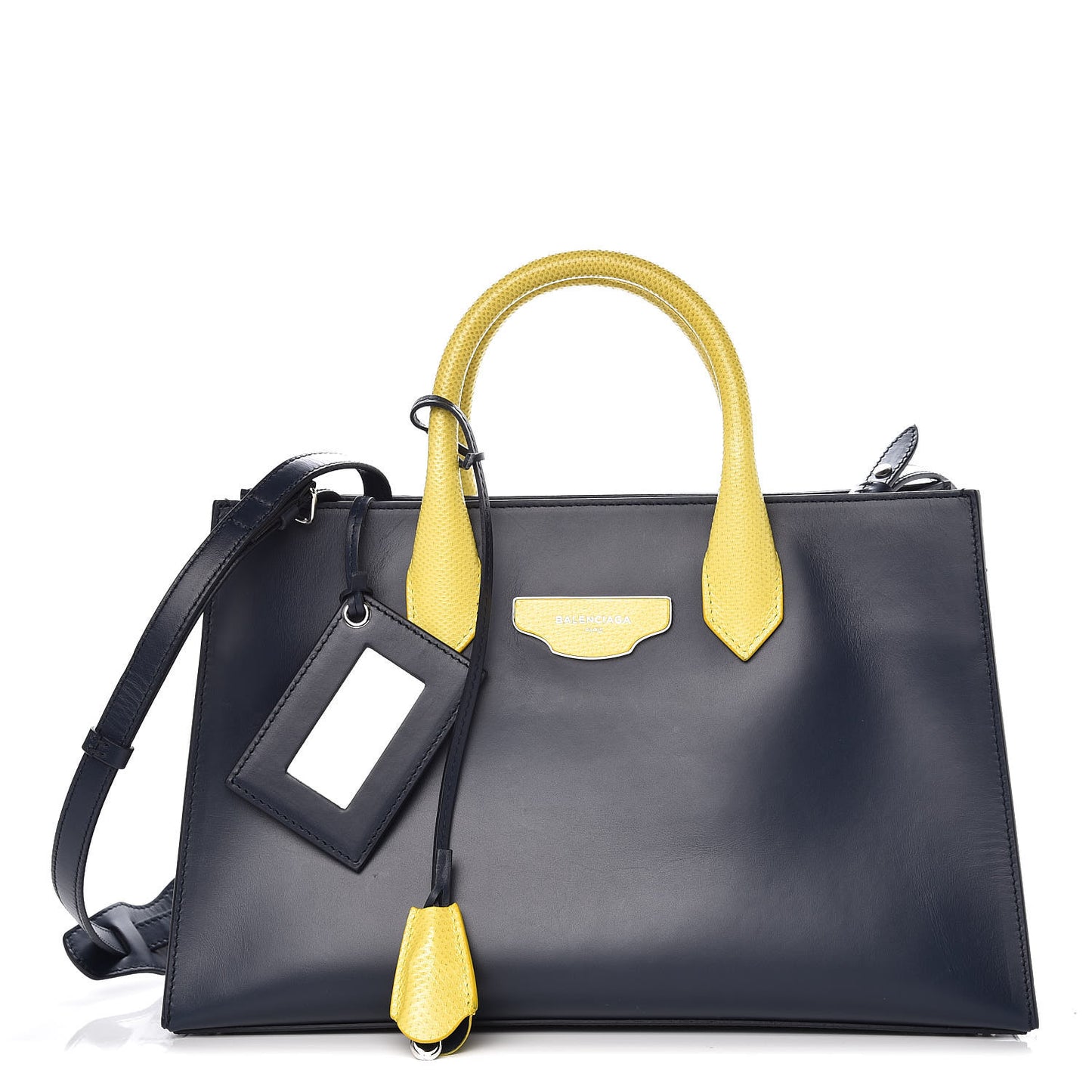 Smooth Calfskin Karung Padlock Work XS Bleu Outremer Jaune Citrus