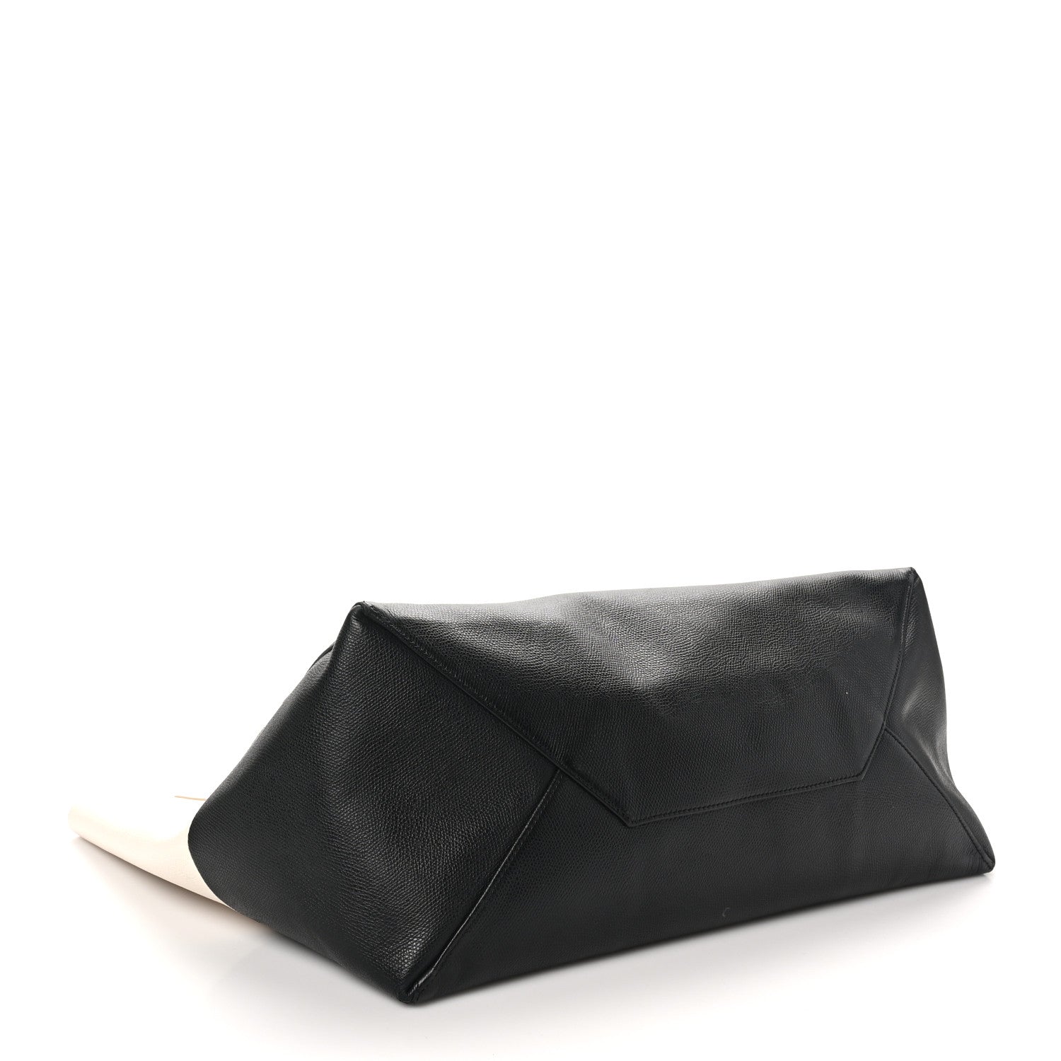 Celine Grained Calfskin Horizontal Bi-Color Cabas White Black 4 of 9