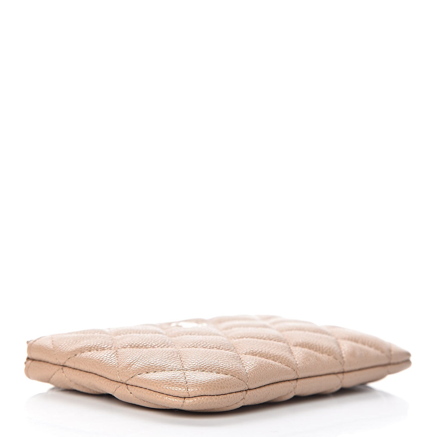 Caviar Quilted Small Cosmetic Case Beige