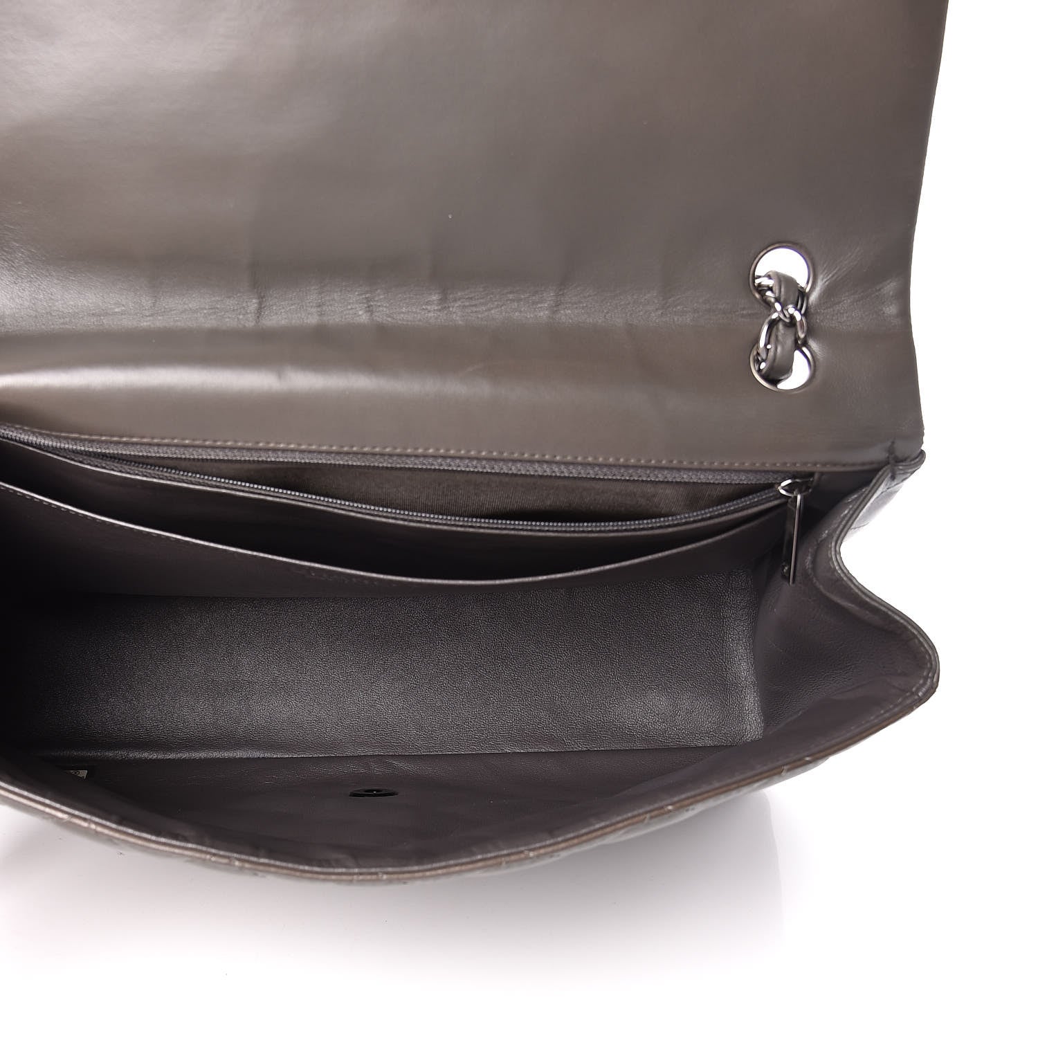 Chanel Lambskin Quilted Maxi Single Flap Dark Grey 5 of 15