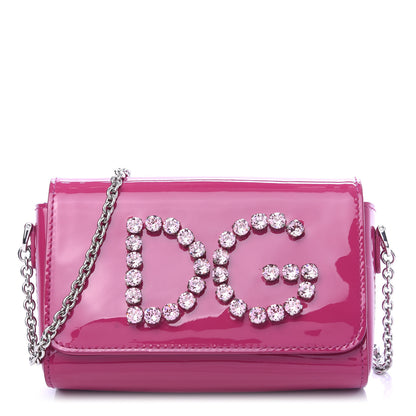 Dolce & Gabbana Patent Crystal DG Girls Crossbody Bag Pink 1 of 9