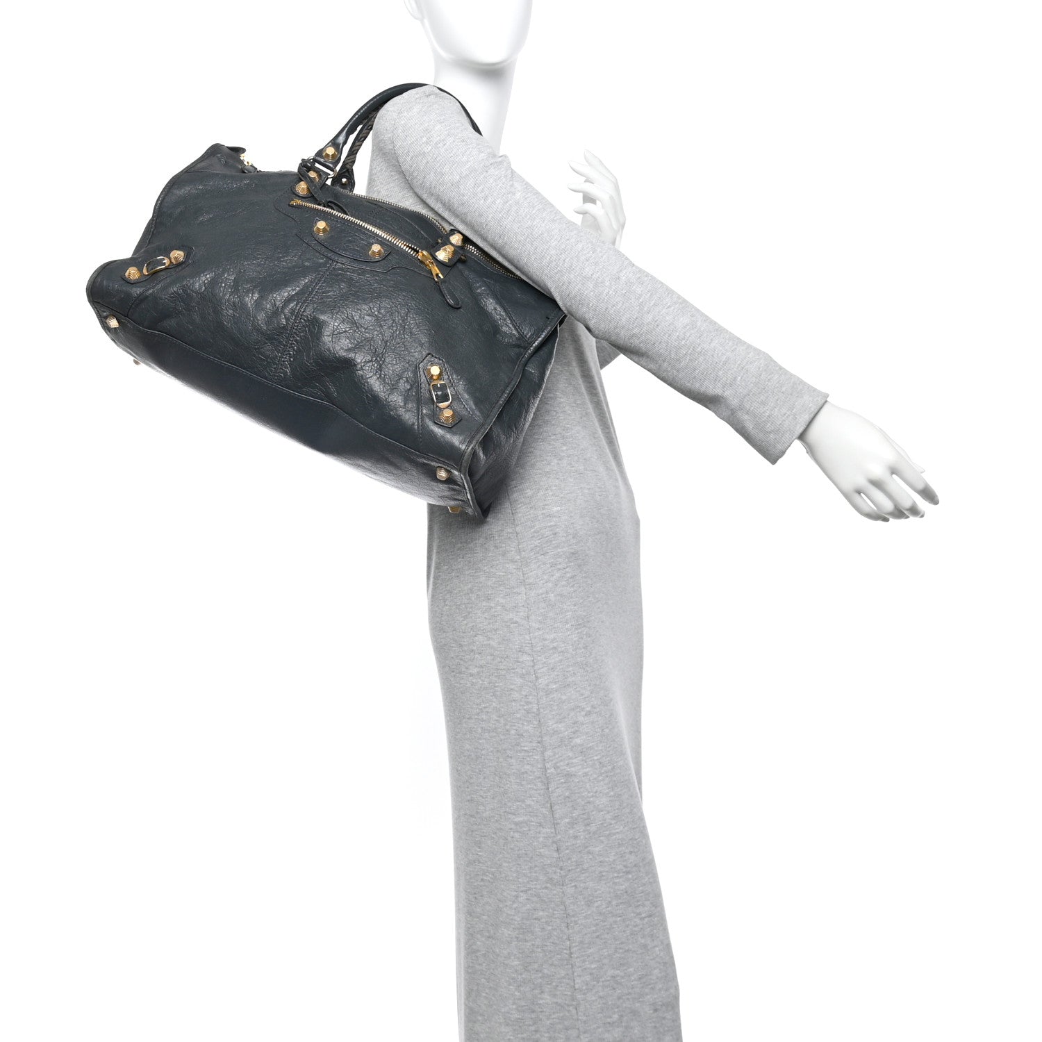 Balenciaga Agneau Giant 12 Gold Hardware Work Anthracite 2 of 13