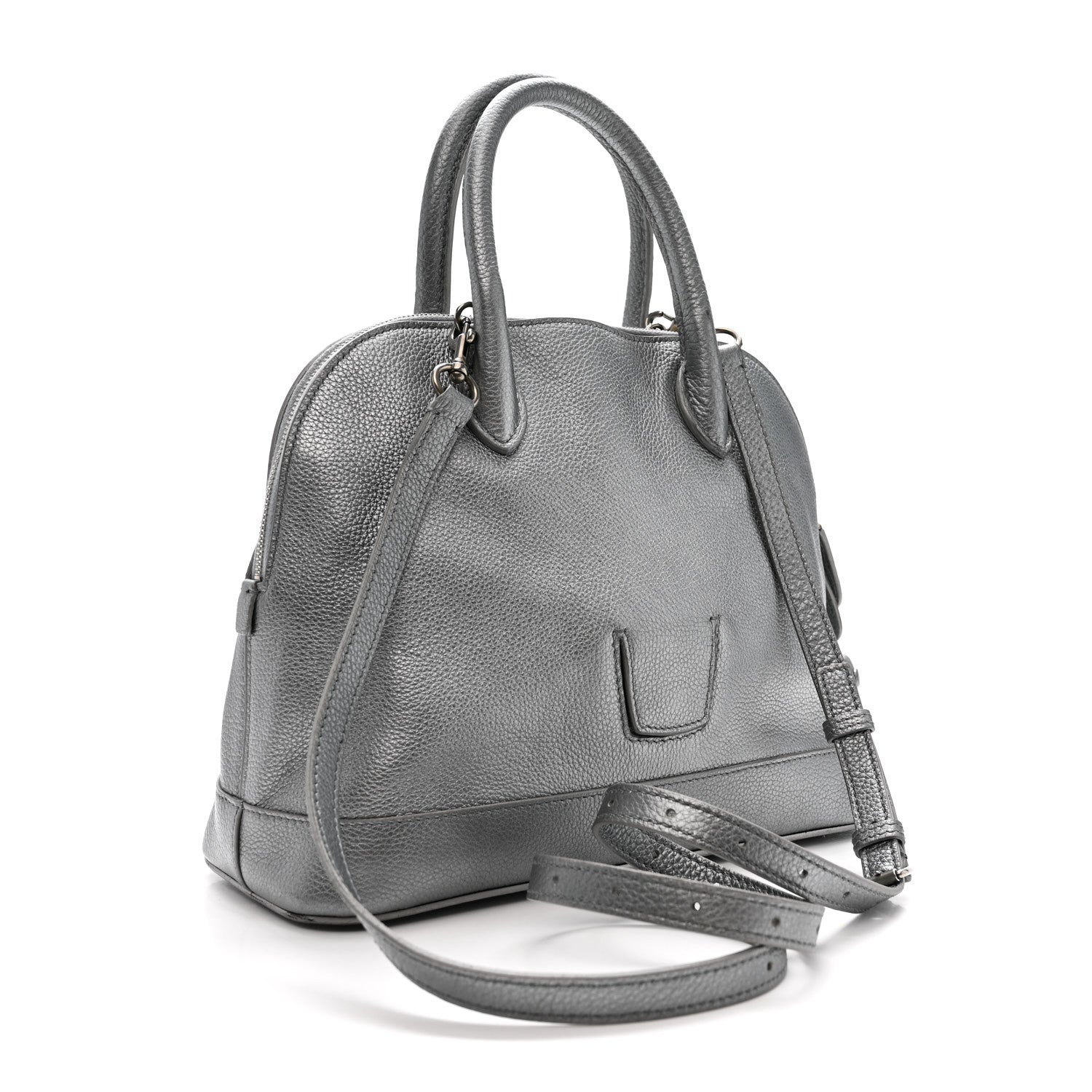 Balenciaga Metallic Calfskin LED Logo Projector Top Handle Bag Silver 3 of 17
