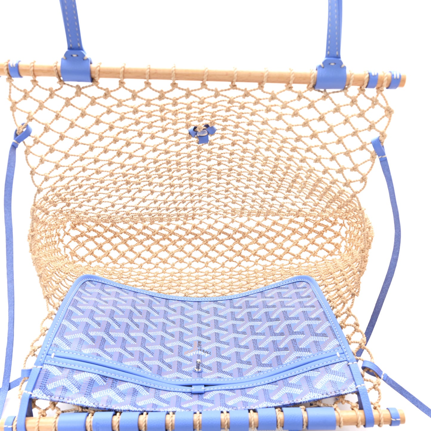 Goyardine Net Aligre Tote Light Blue