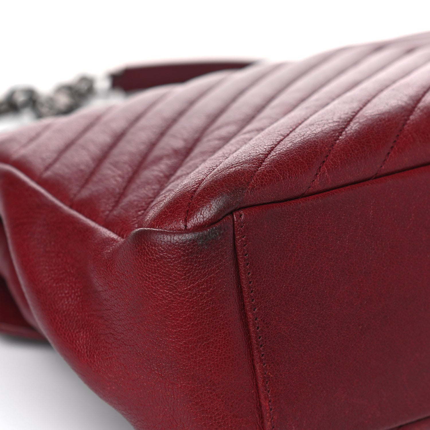 Saint Laurent Sheepskin Matelasse Chevron Large College Monogram Satchel Rouge 8 of 12