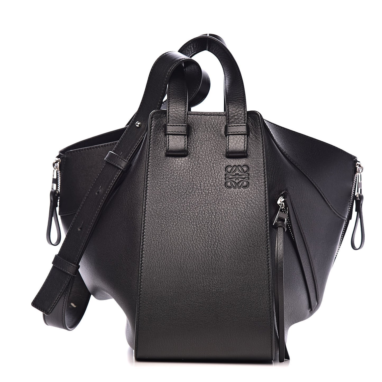 Calfskin Small Hammock Shoulder Bag Black