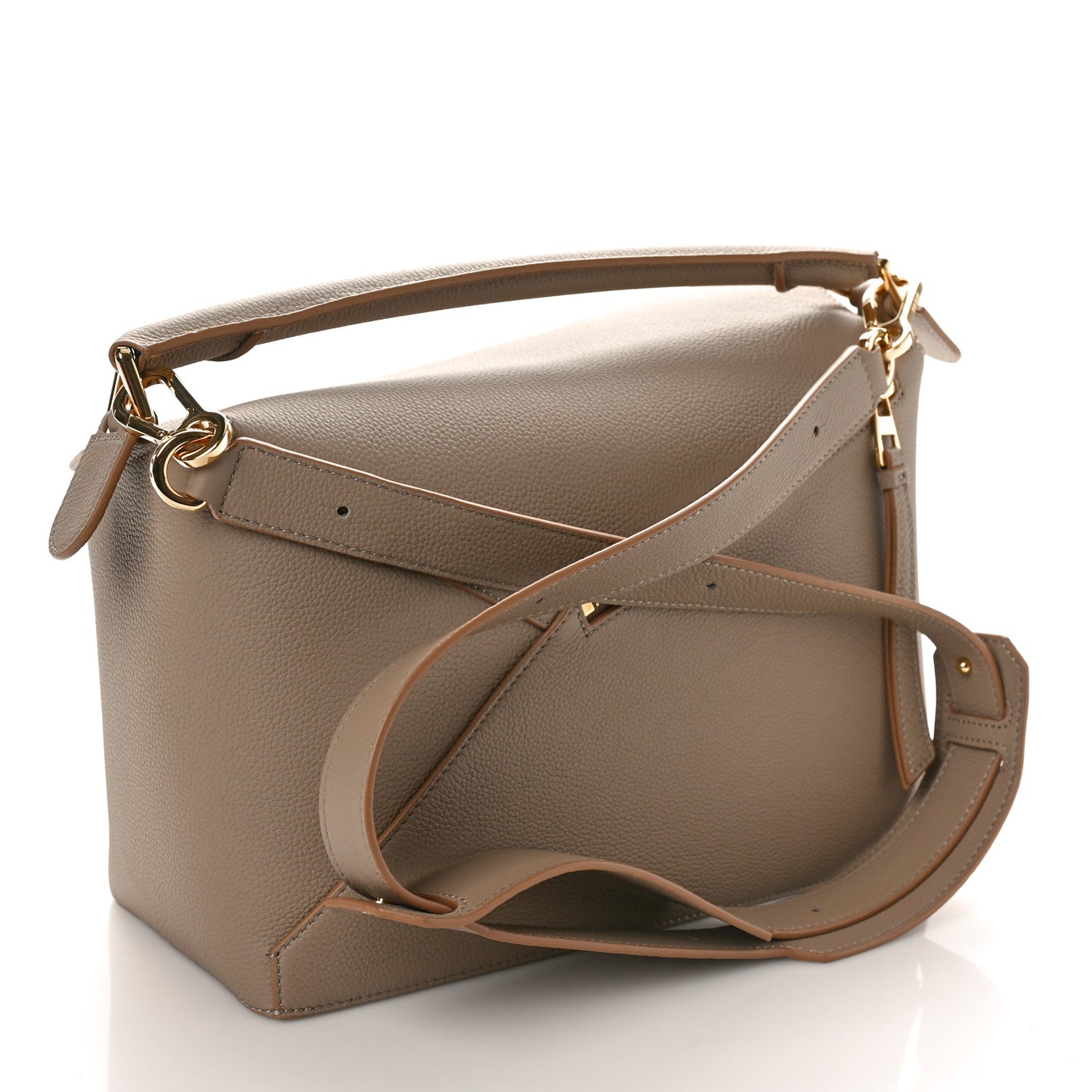 Soft Grained Calfskin Medium Puzzle Edge Bag Sand