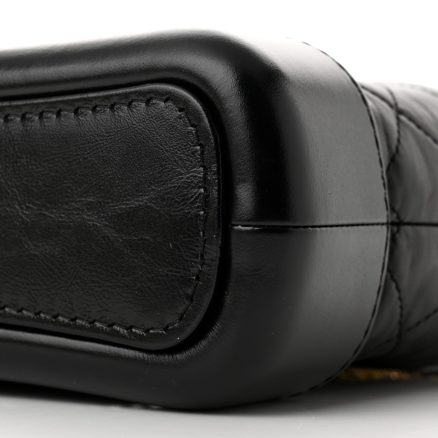 Aged Calfskin Quilted Small Gabrielle Hobo Black