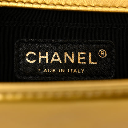 Chanel Metallic Patent Calfskin Quilted Small Boy Flap Gold 6 of 12