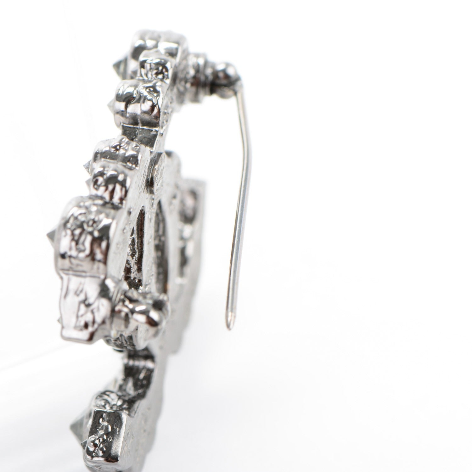 Chanel Ruthenium Crystal CC Brooch 4 of 6